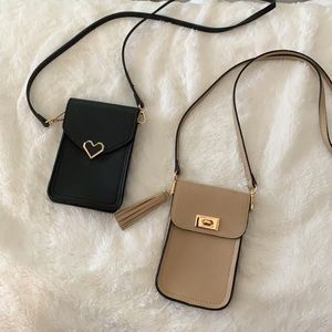 SET OF 2 CROSSBODY BANDOLIER STYLE CELLPHONE BAGS